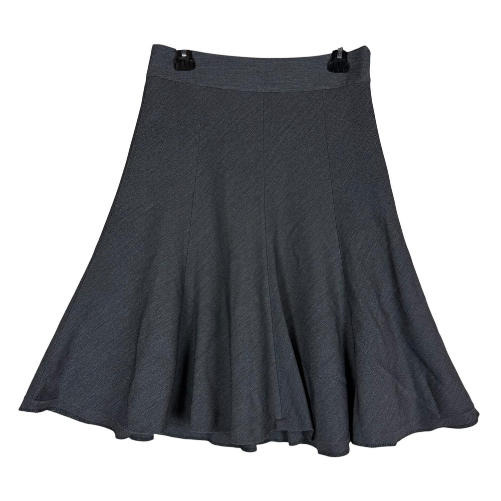Rafaella Skirt Womens 8 Gray Knit A-Line Flare Lined Stretch Knee Length‎ Work